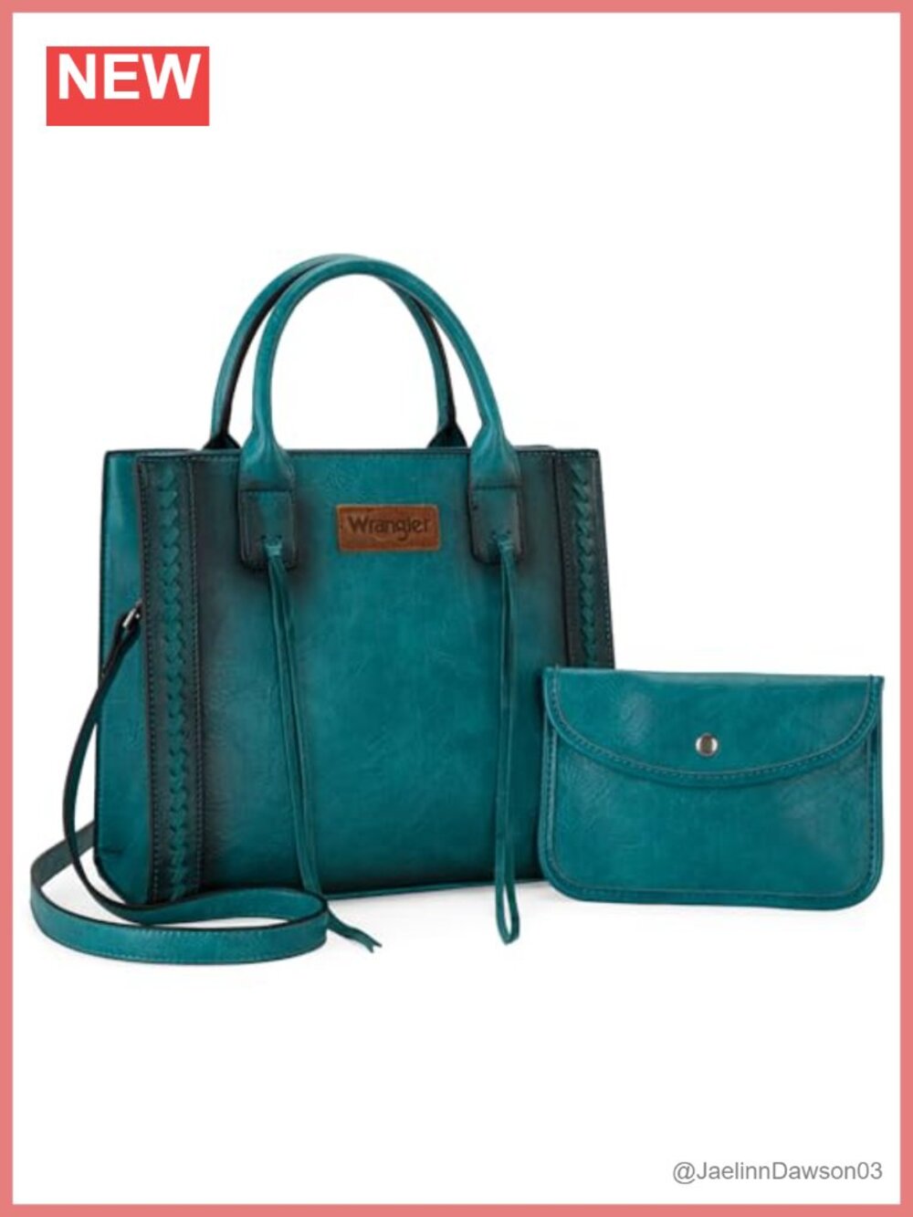 Vegan Leather Whipstitch Tassel Tote Satchel Purse Shoulder Bag